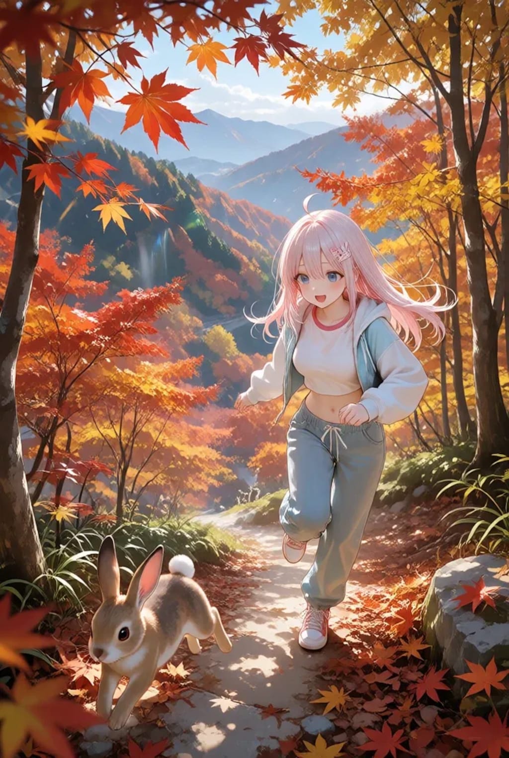 ウサギとかけっこ
