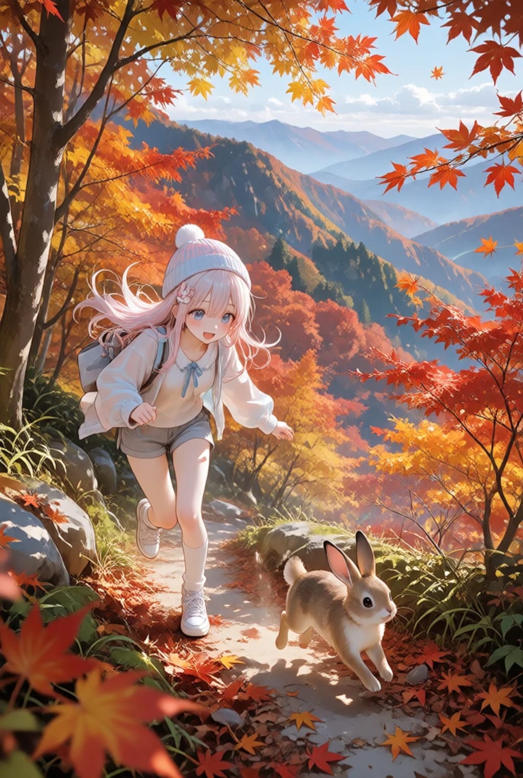 ウサギとかけっこ