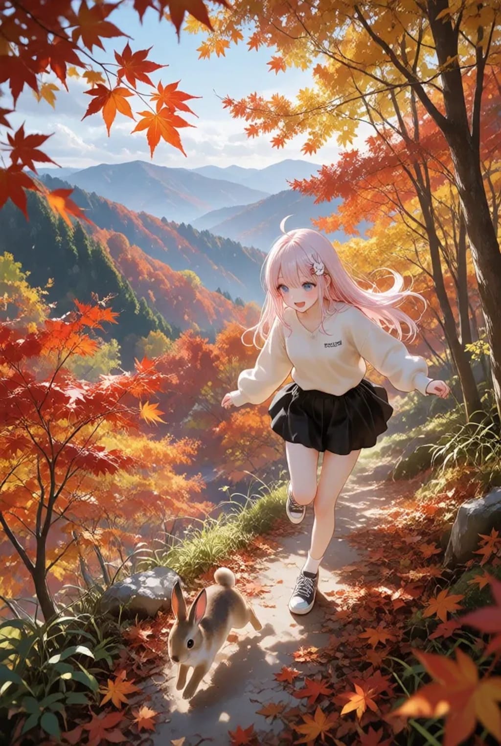 ウサギとかけっこ