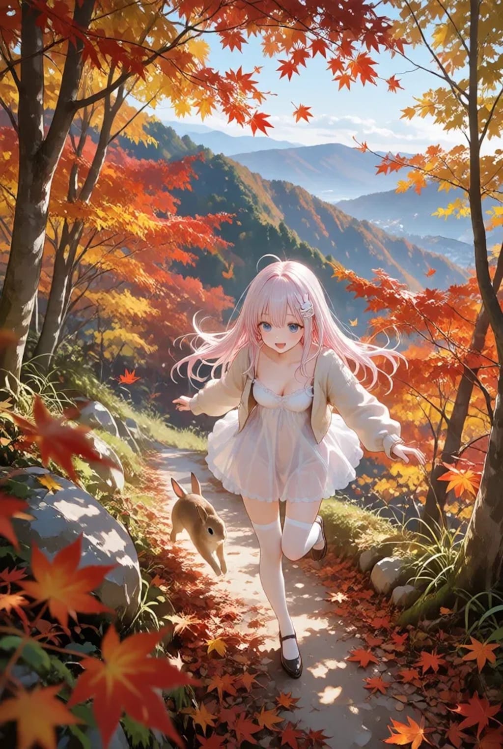 ウサギとかけっこ