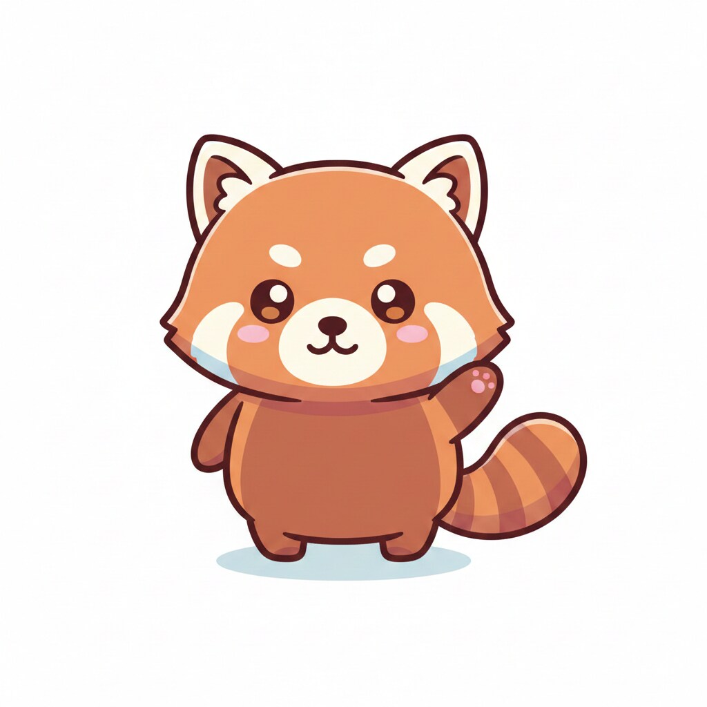 ジャンプするレッサーパンダ