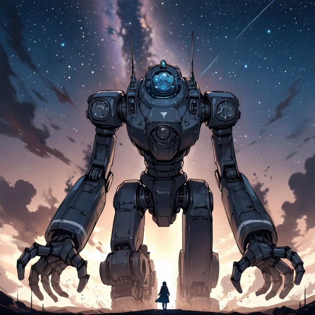 夜空とジャイアントロボット