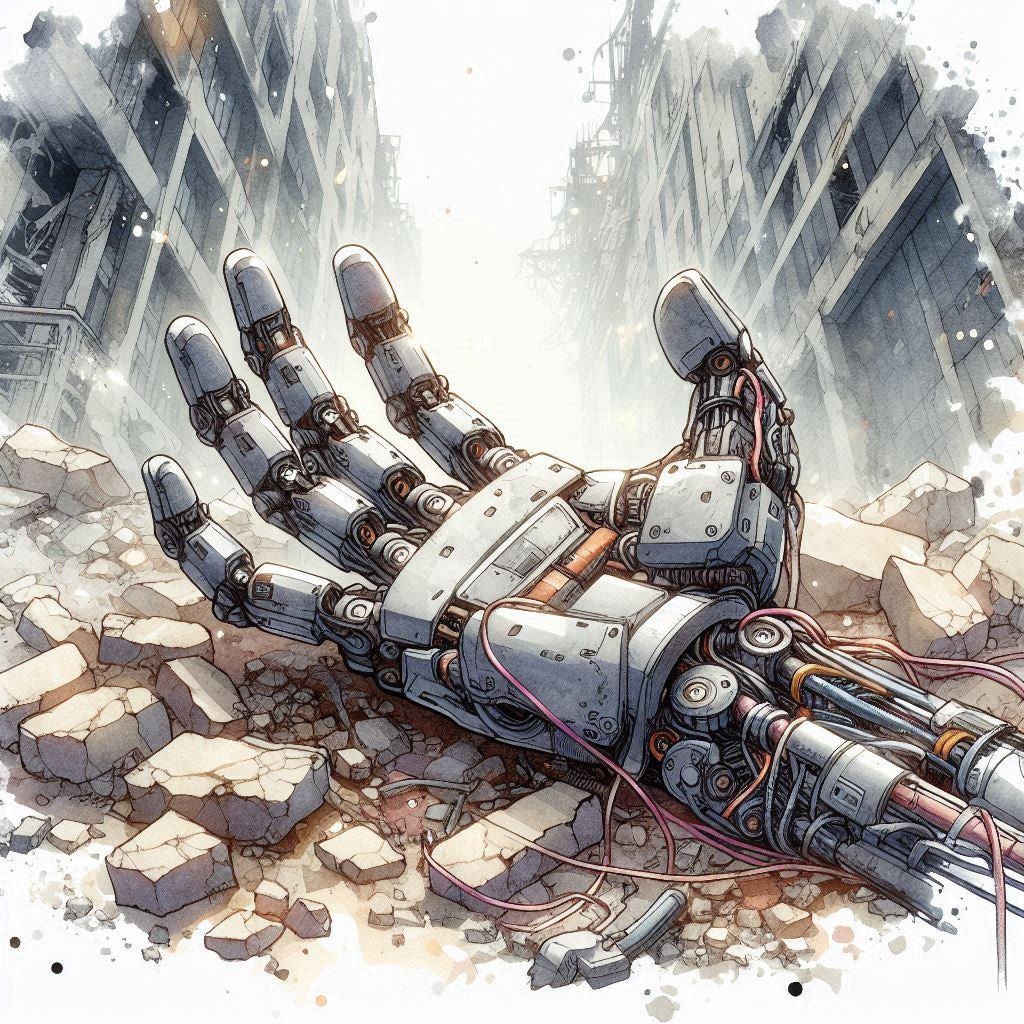 破損したハンドパーツ