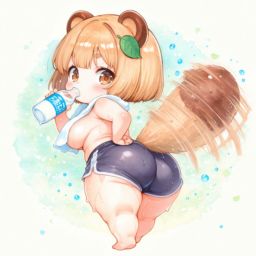 尻尾をフリフリ