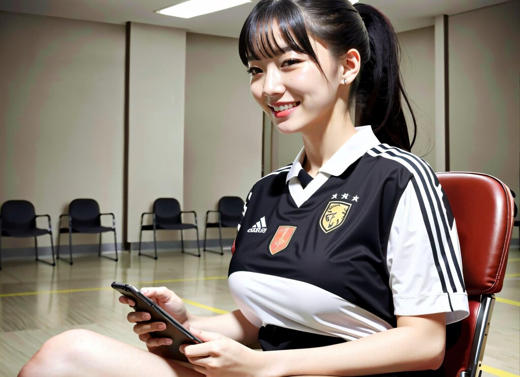 サッカーをするJK