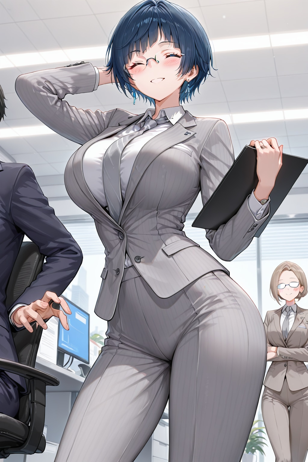 えへへ、どうです？　男っぽく見えます？