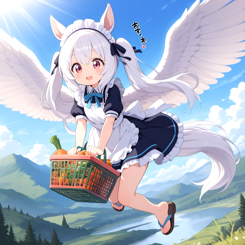 神殿でメイドもやっているペガサスちゃん♡