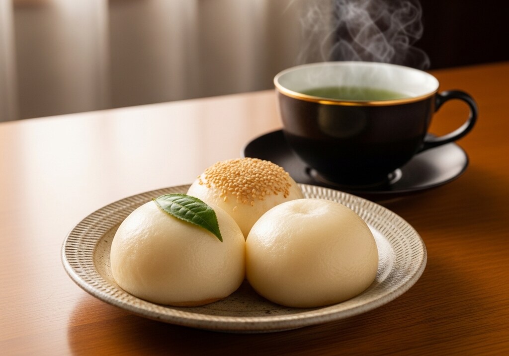 デザートのシンプル饅頭