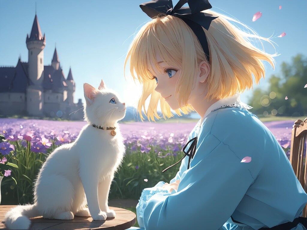 with a cat