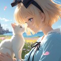 with a cat 2枚目
