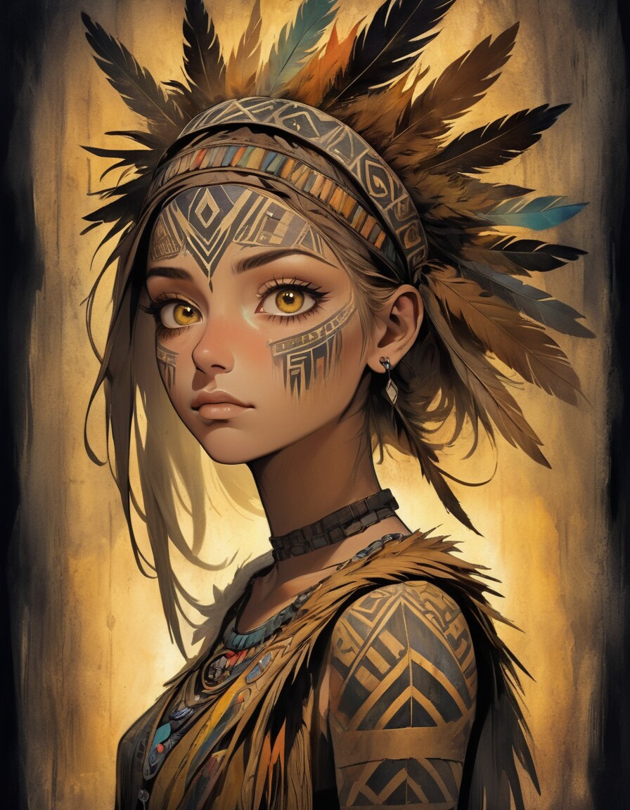 ネイティブアメリカン | の人気AIイラスト・グラビア