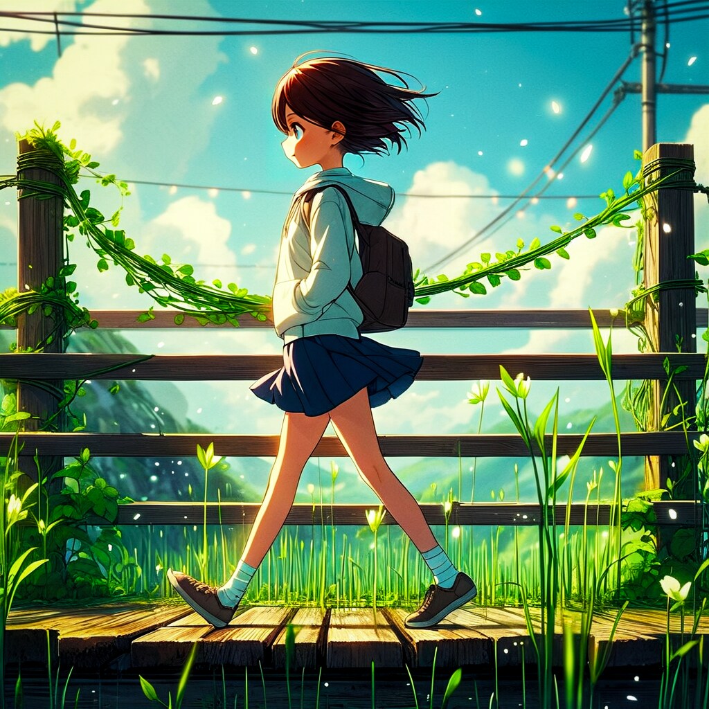 木の橋と少女67 | の人気AIイラスト・グラビア