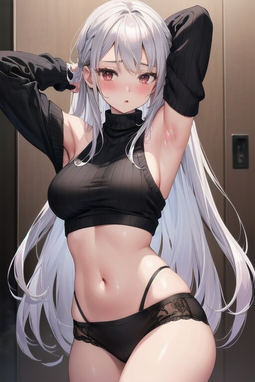 脇見せセーター