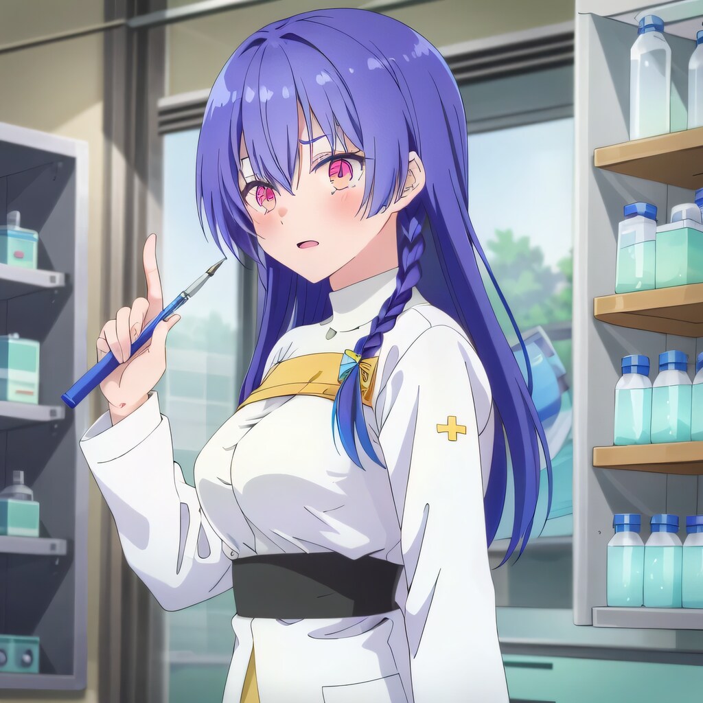 紫髪ロングで白衣の少女３