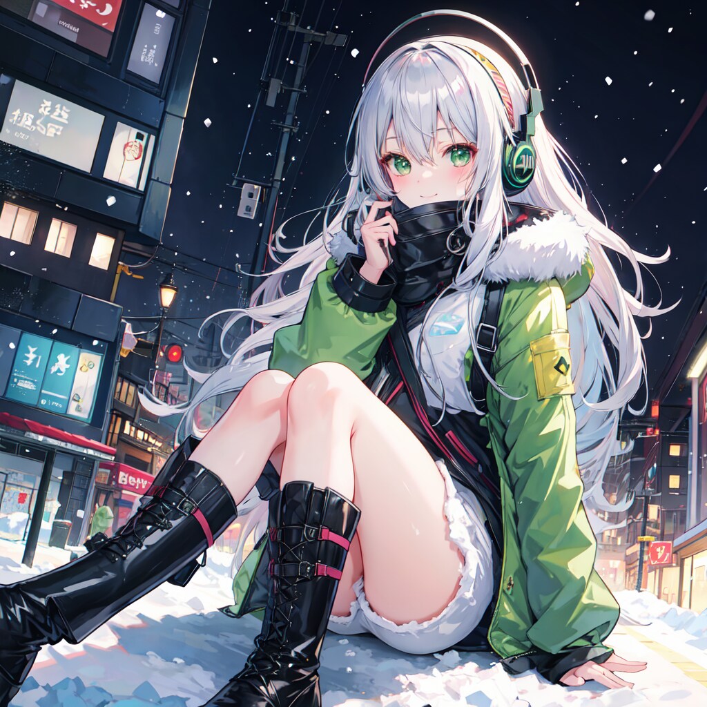 銀髪緑眼 | の人気AIイラスト・グラビア