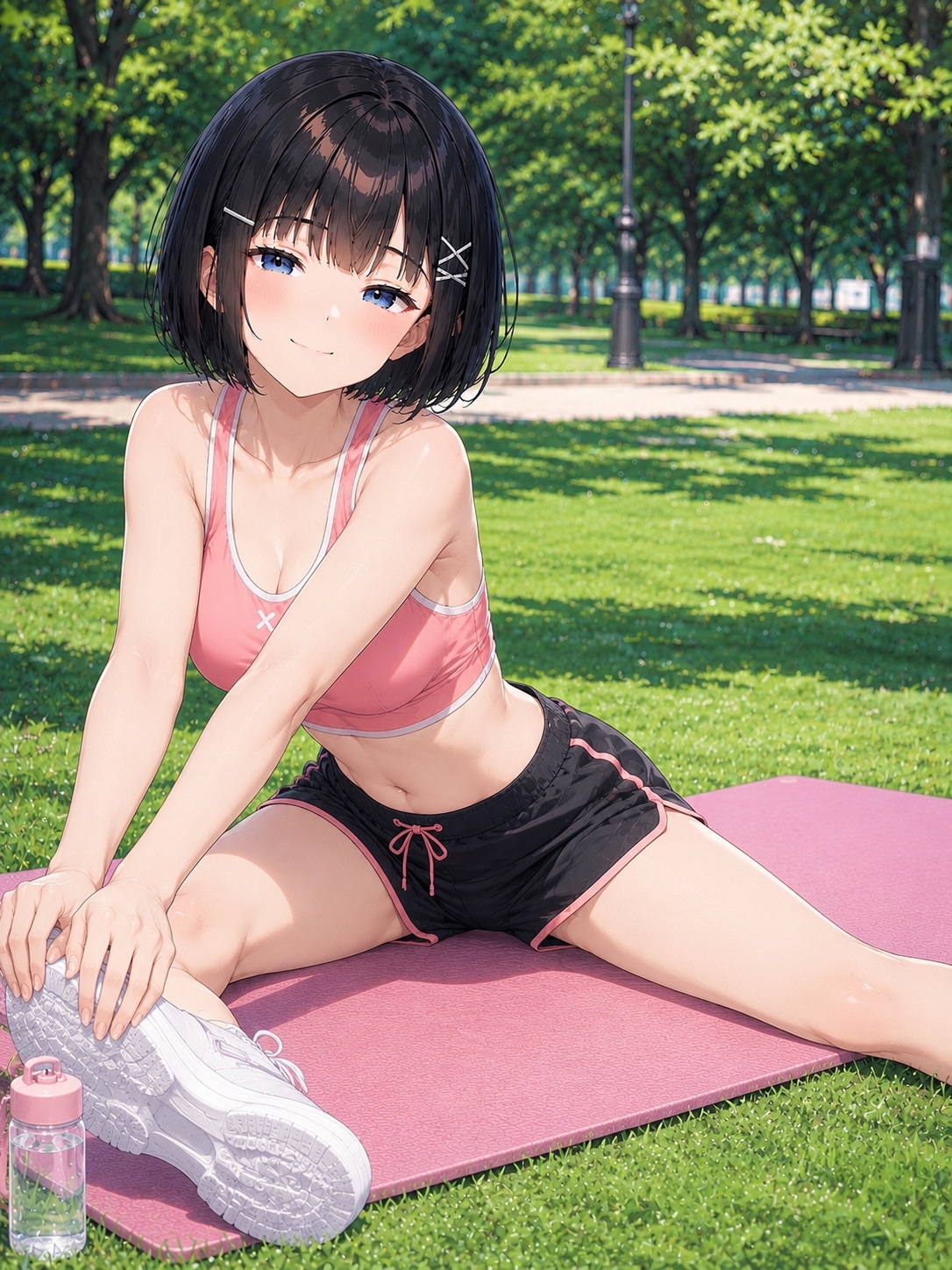 ストレッチする楓ちゃん