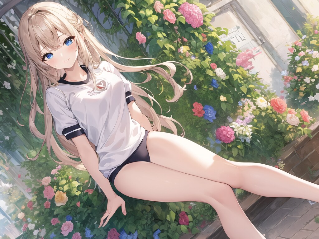 健康的な脚のブルマ少女