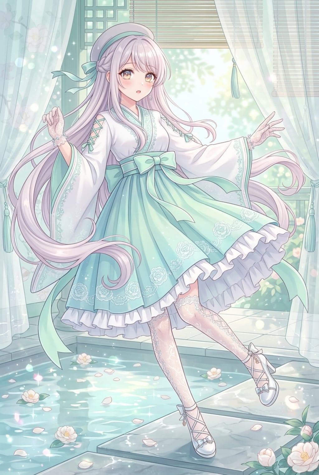 薄翠花紋の静謐