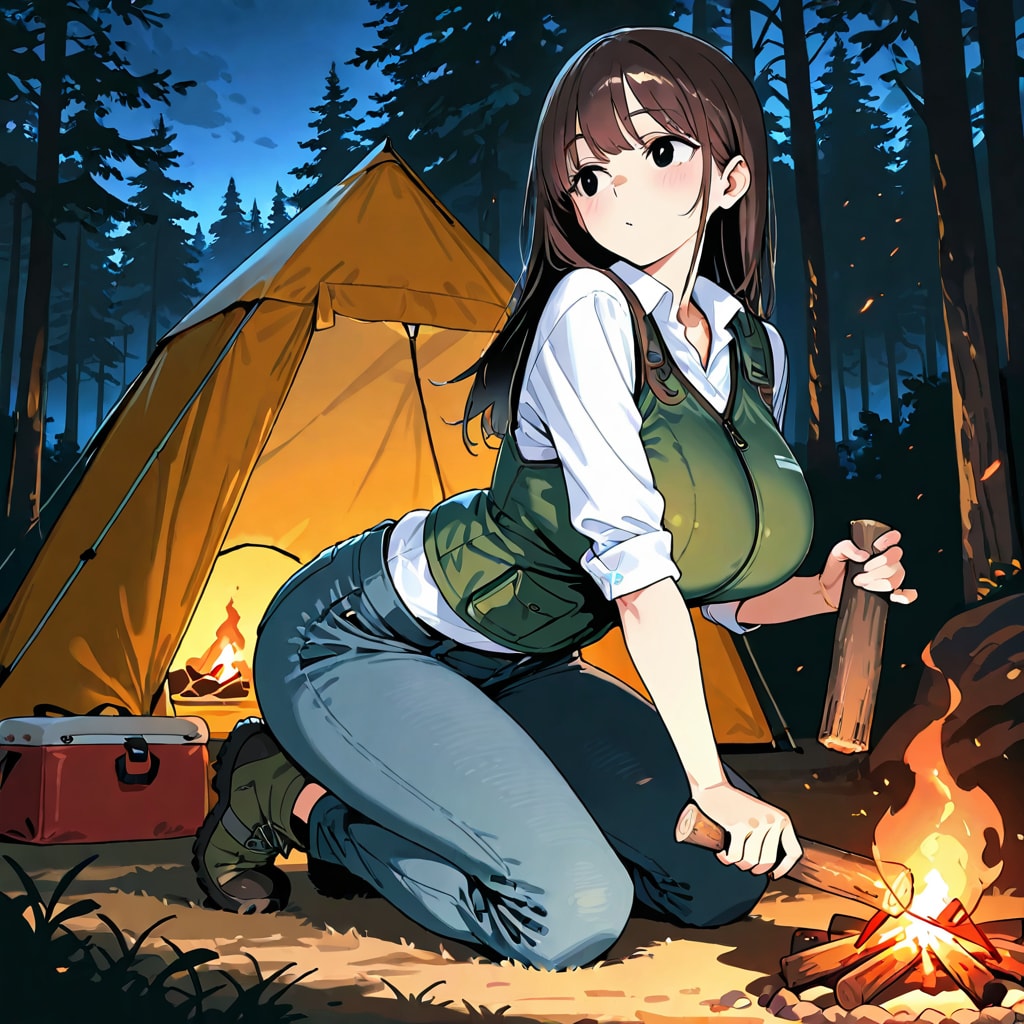 焚き火係の宣子ちゃん