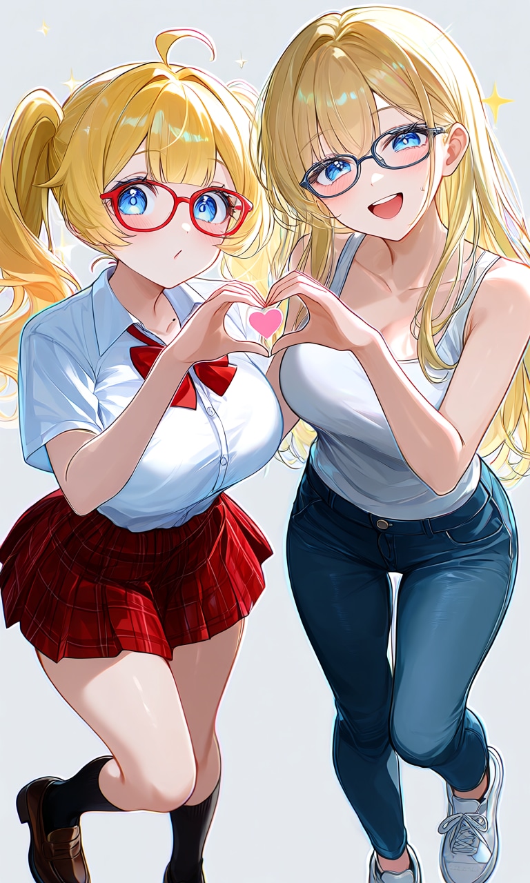 せまりだむねいちさんところの柚陽さんと、ブロンドちゃんでツーショット