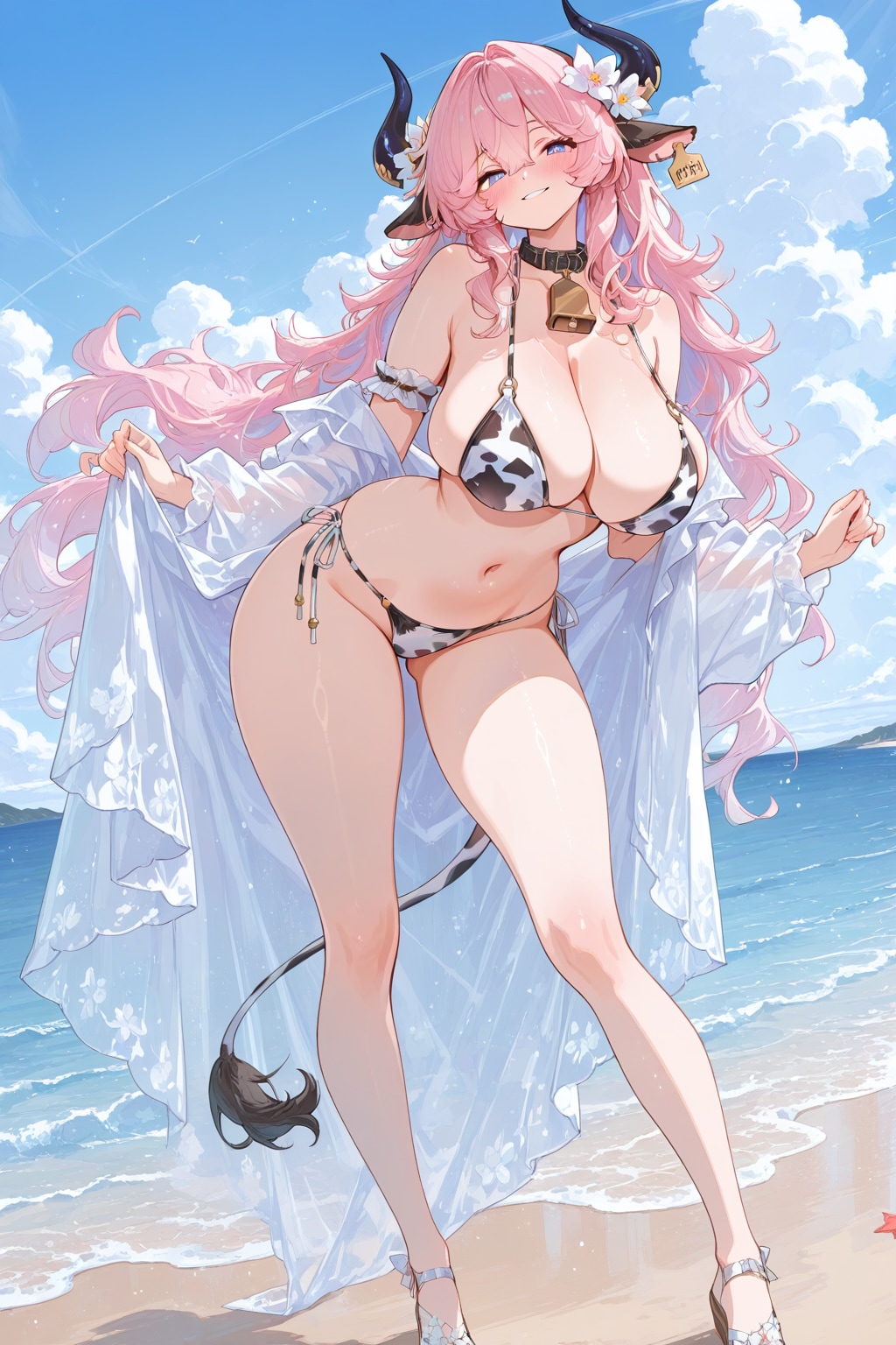 牛ビキニのお姉さん
