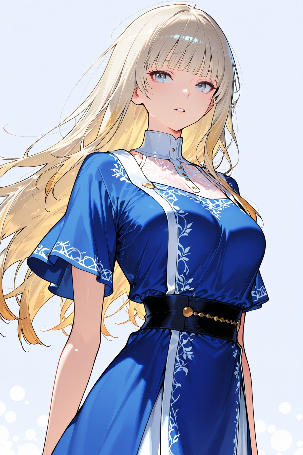 royal blue tunic, elegant design