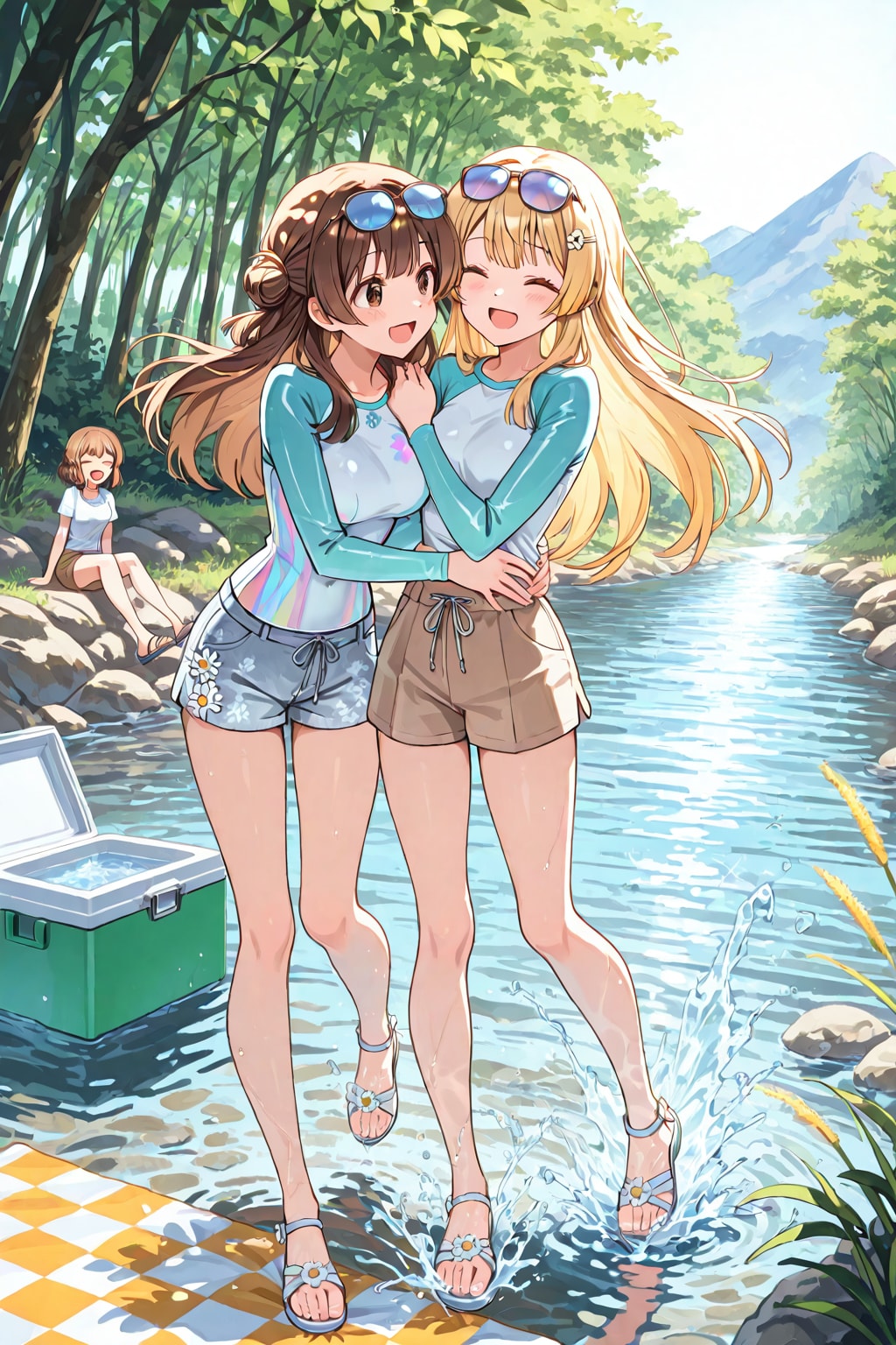 夏の川辺