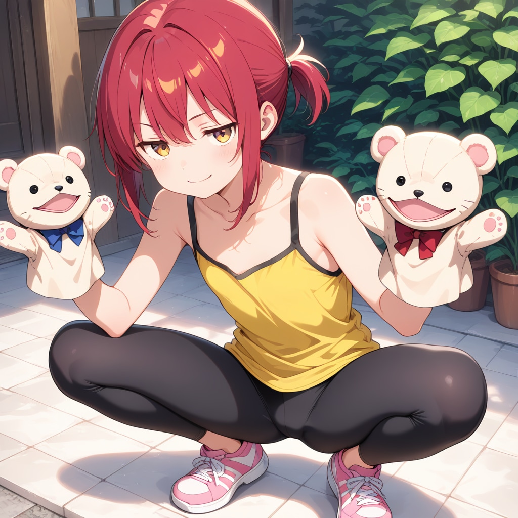 ハンドパペットと赤髪ちゃん