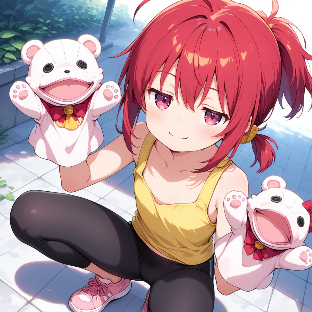 ハンドパペットと赤髪ちゃん