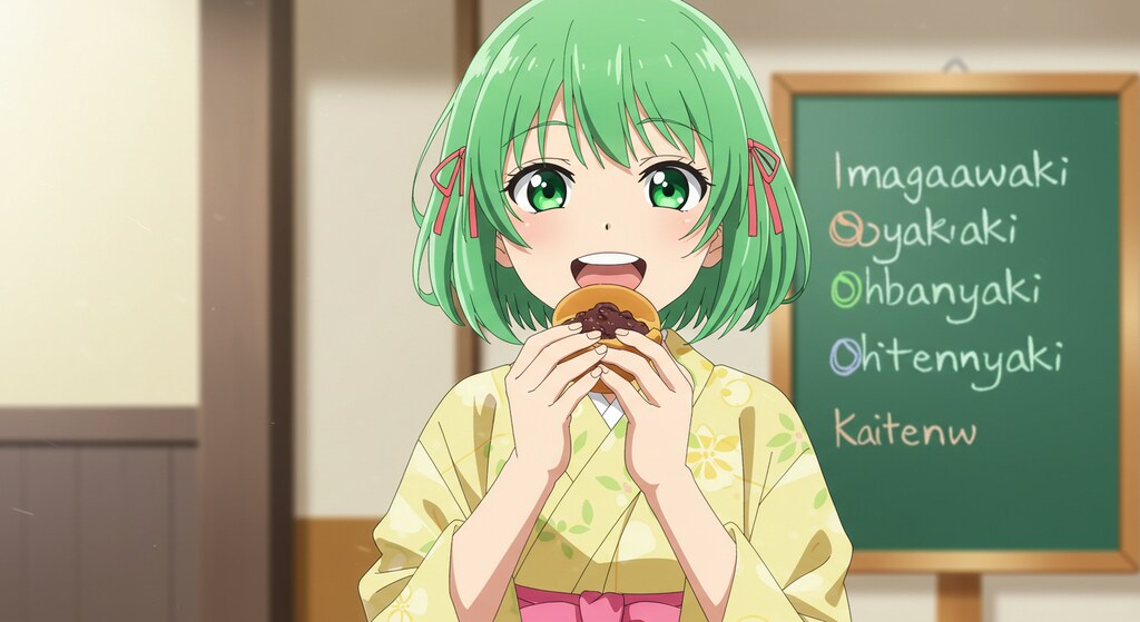 ちよるちゃんに任意焼きを食べてもらいました