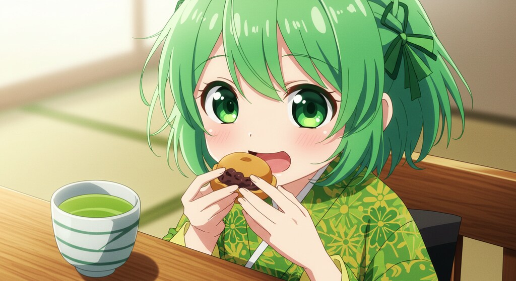ちよるちゃんに任意焼きを食べてもらいました