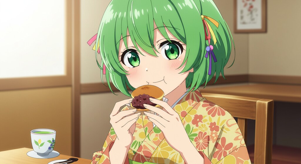 ちよるちゃんに任意焼きを食べてもらいました