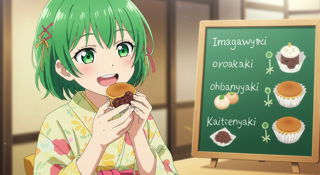 ちよるちゃんに任意焼きを食べてもらいました