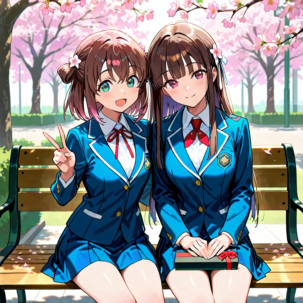 仲良し女子高生　卒業の日