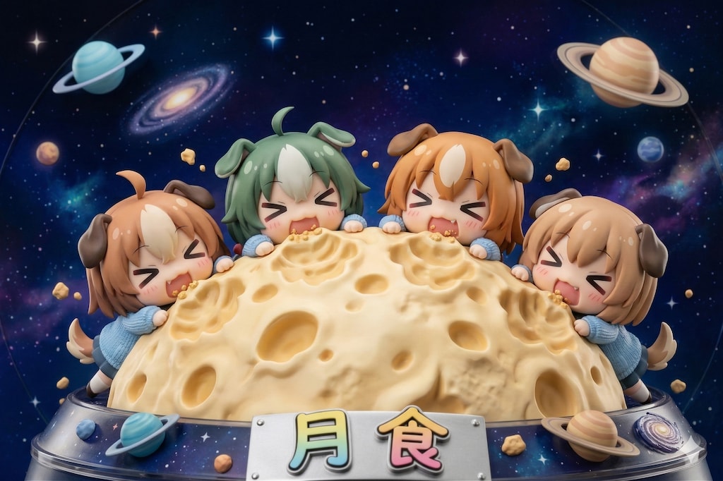 月食という言葉を初めて聞いた時のいぬみみようちえんじの頭の中