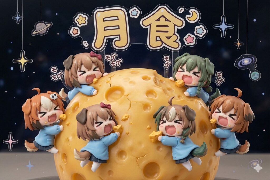 月食という言葉を初めて聞いた時のいぬみみようちえんじの頭の中