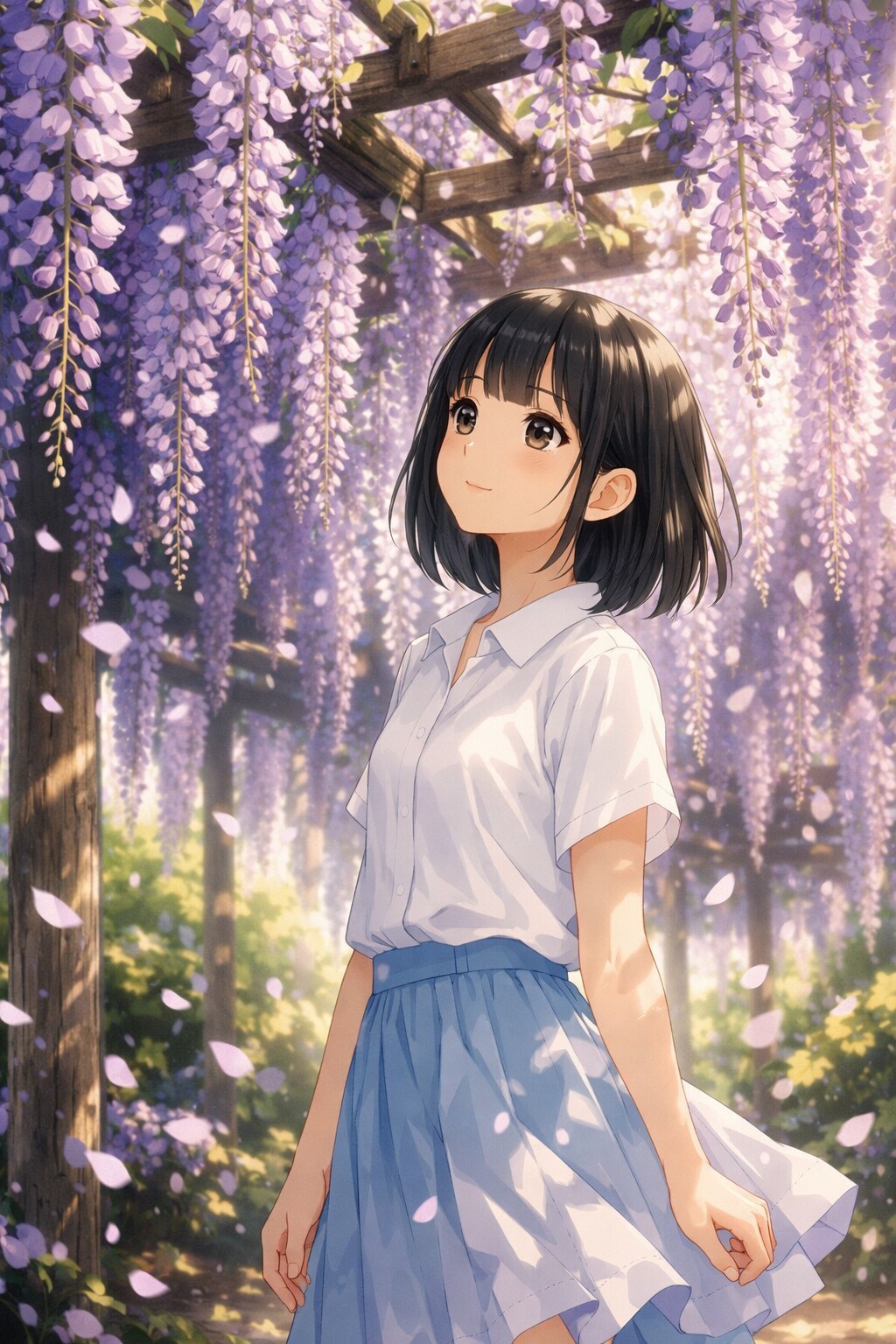 藤の花と女の子 | の人気AIイラスト・グラビア