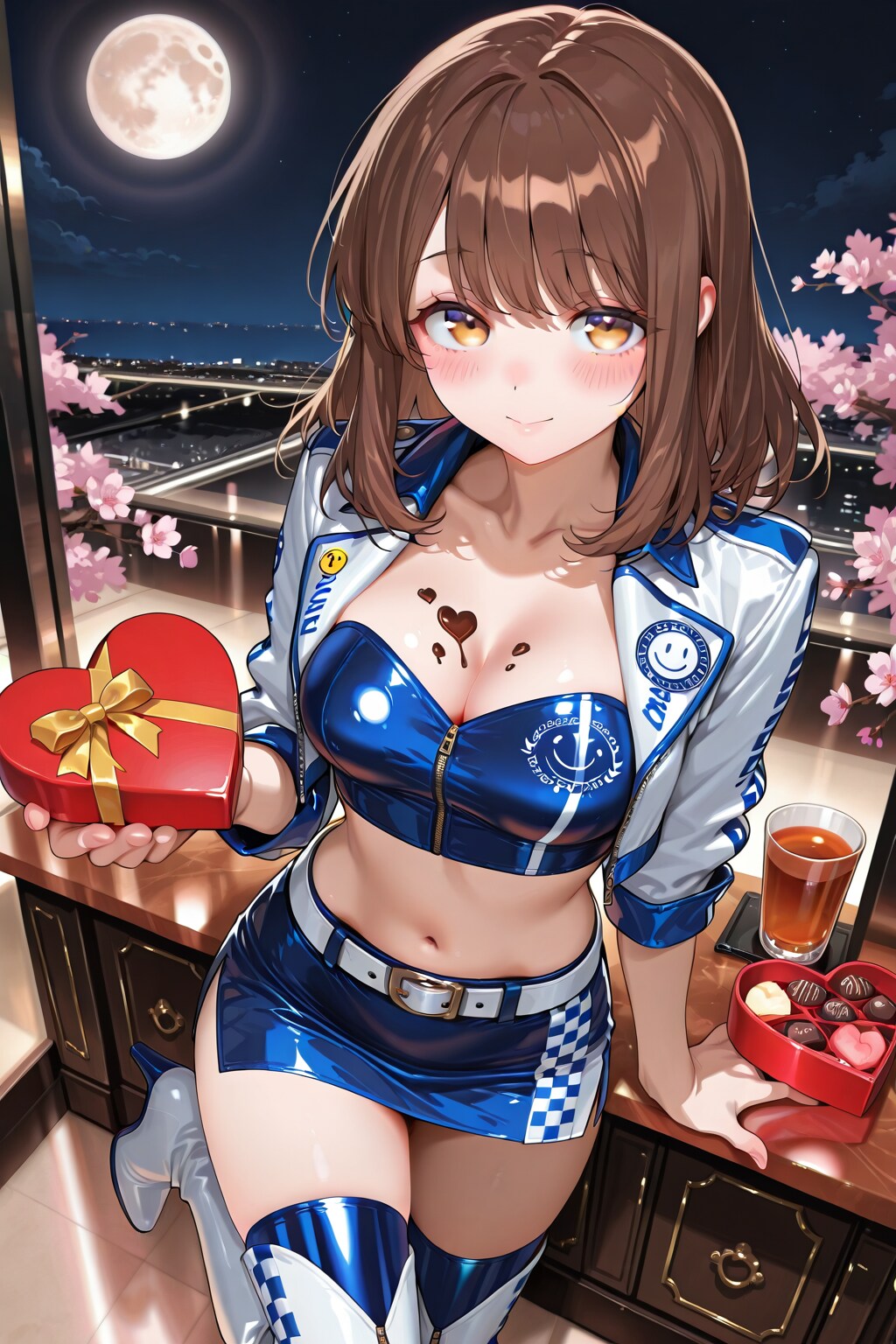 レースクイーン衣装の心実と夜桜(ちちぷい版)