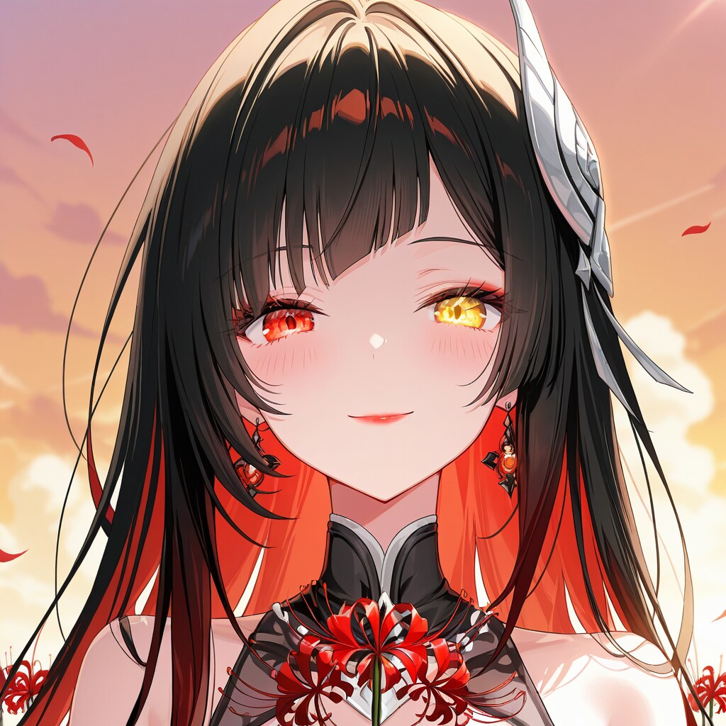夕空と彼岸花