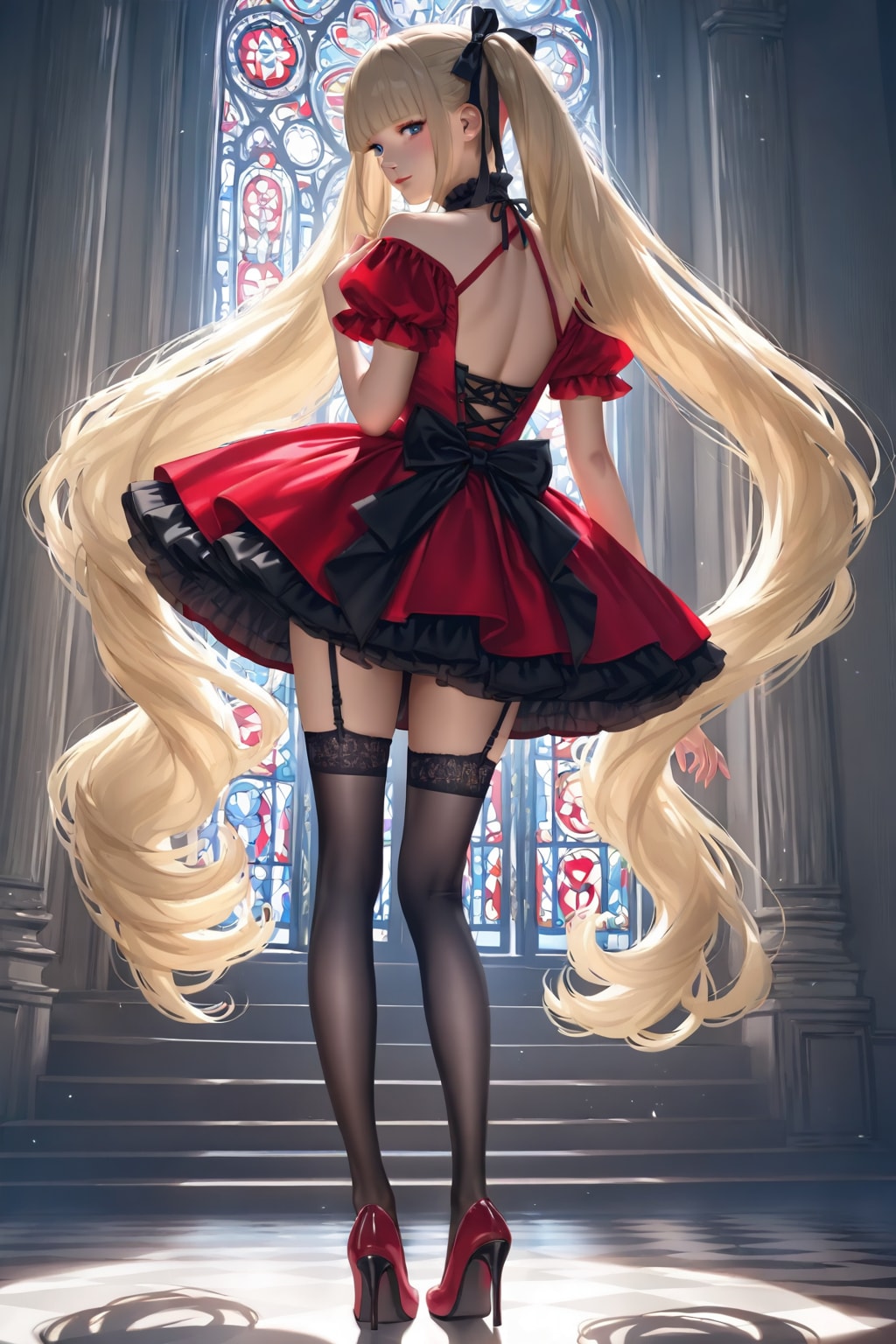 赤いドレスの少女
