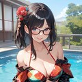 和柄ビキニのお姉さん👘👙 2枚目