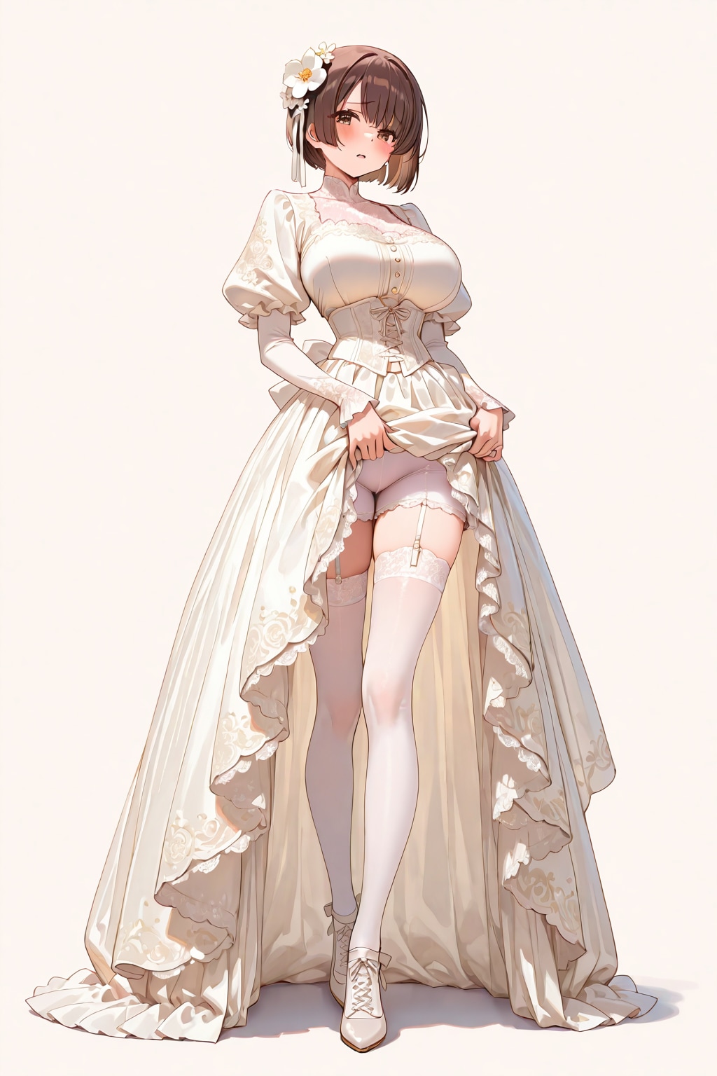 Aki-chan lifts her wedding dress up | の人気AIイラスト・グラビア