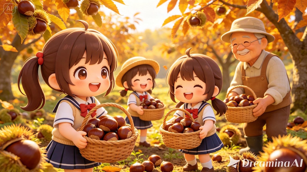 秋の遠足｜栗拾い１（65/100）