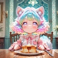 12枚）朝食を食べるケモ耳エルフさん 9枚目