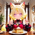12枚）朝食を食べるケモ耳エルフさん 6枚目