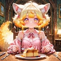 12枚）朝食を食べるケモ耳エルフさん 5枚目