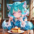 12枚）朝食を食べるケモ耳エルフさん 3枚目