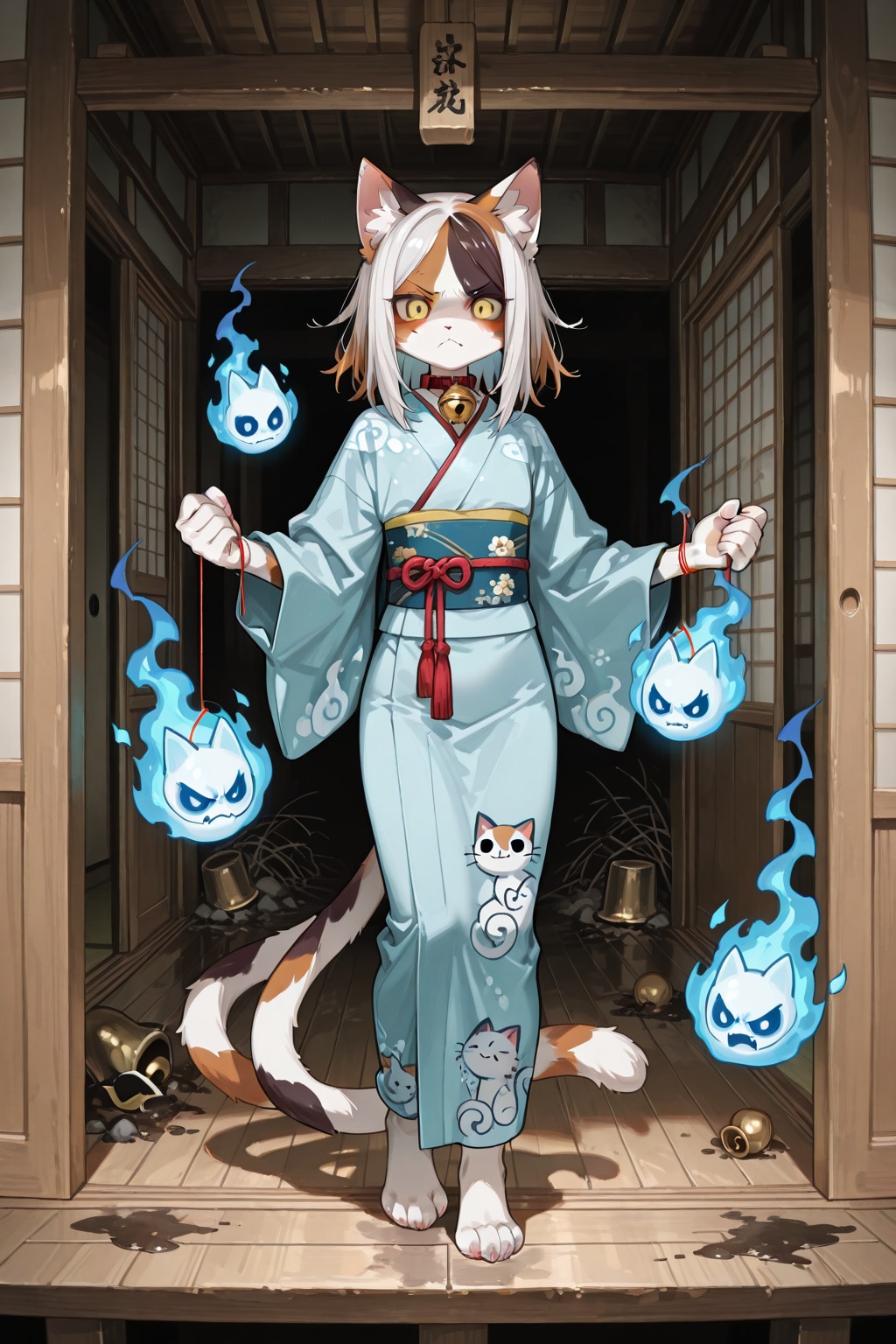 住処を皆で守る猫又ちゃん