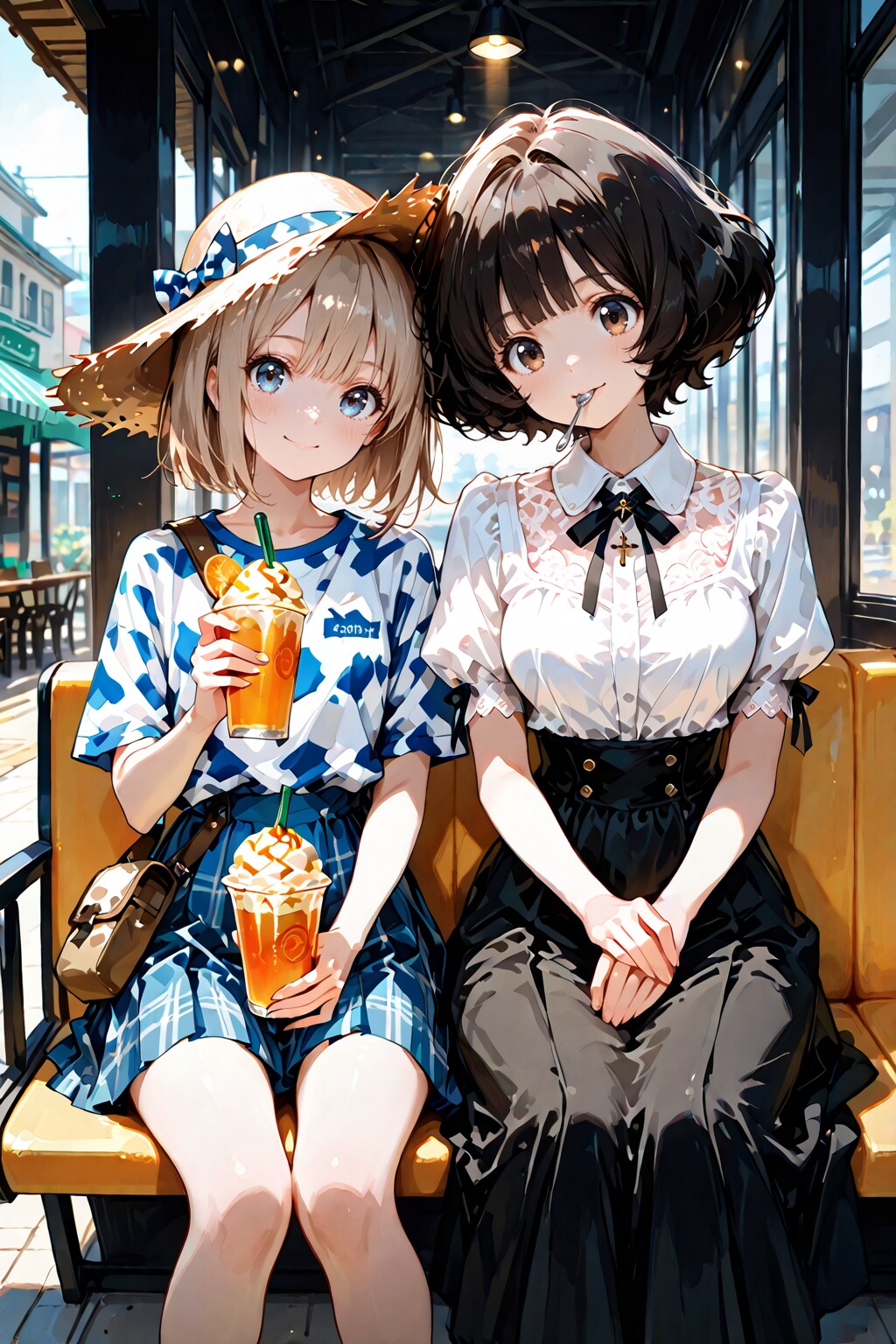 カフェで楽しむ二人🍹✨