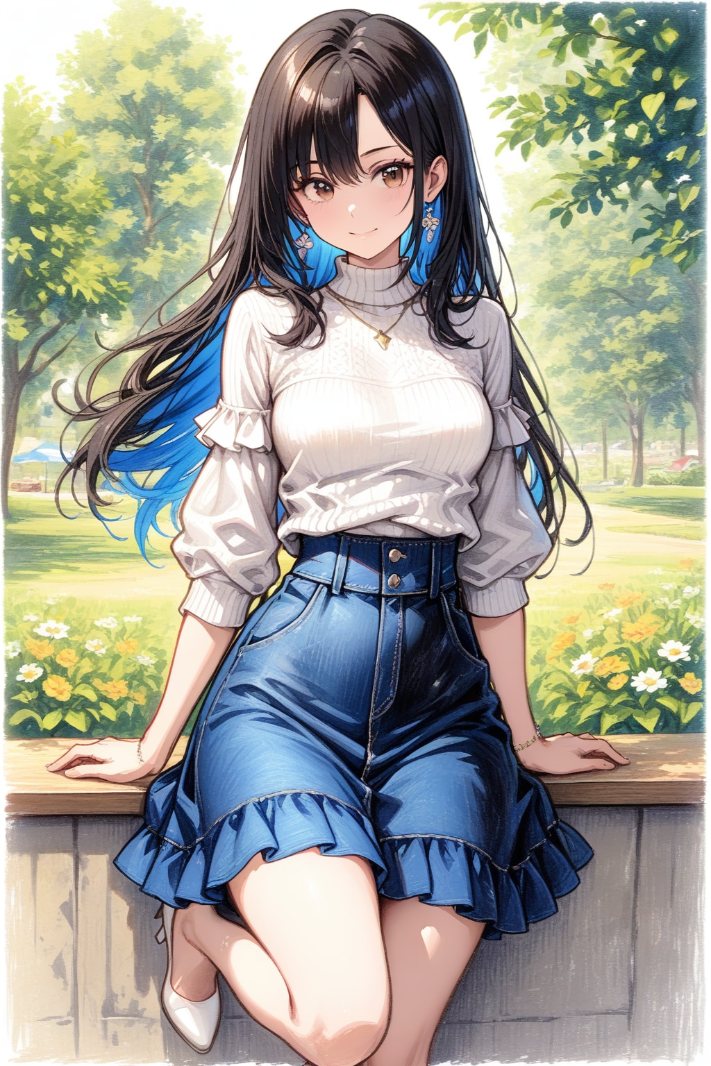 16-year-old girl relaxing at a summer resort | の人気AIイラスト・グラビア